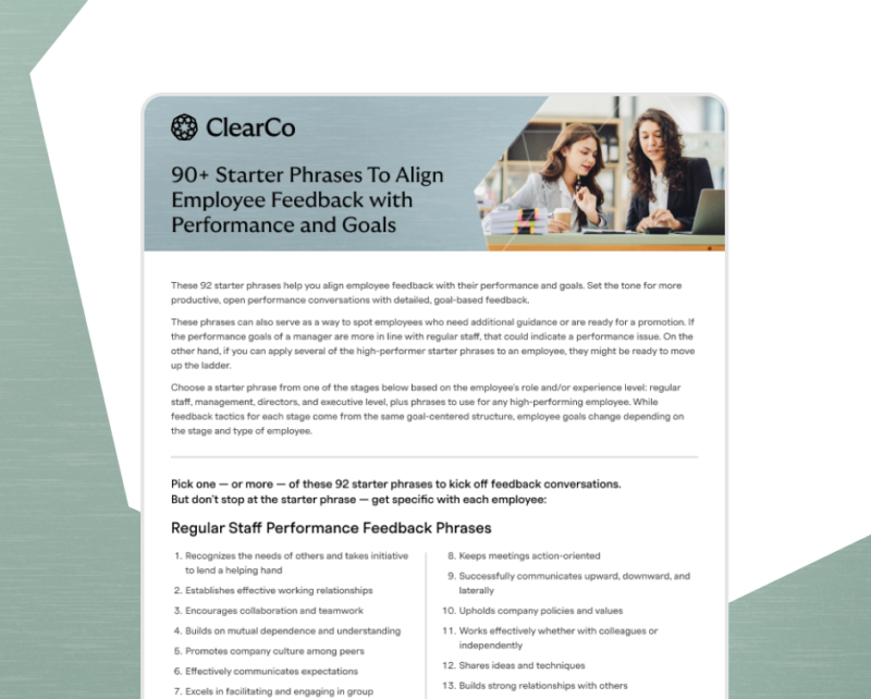 HUB 90 Starter Phrases To Align Employee Feedback with Performance and Goals